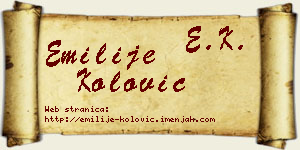 Emilije Kolović vizit kartica